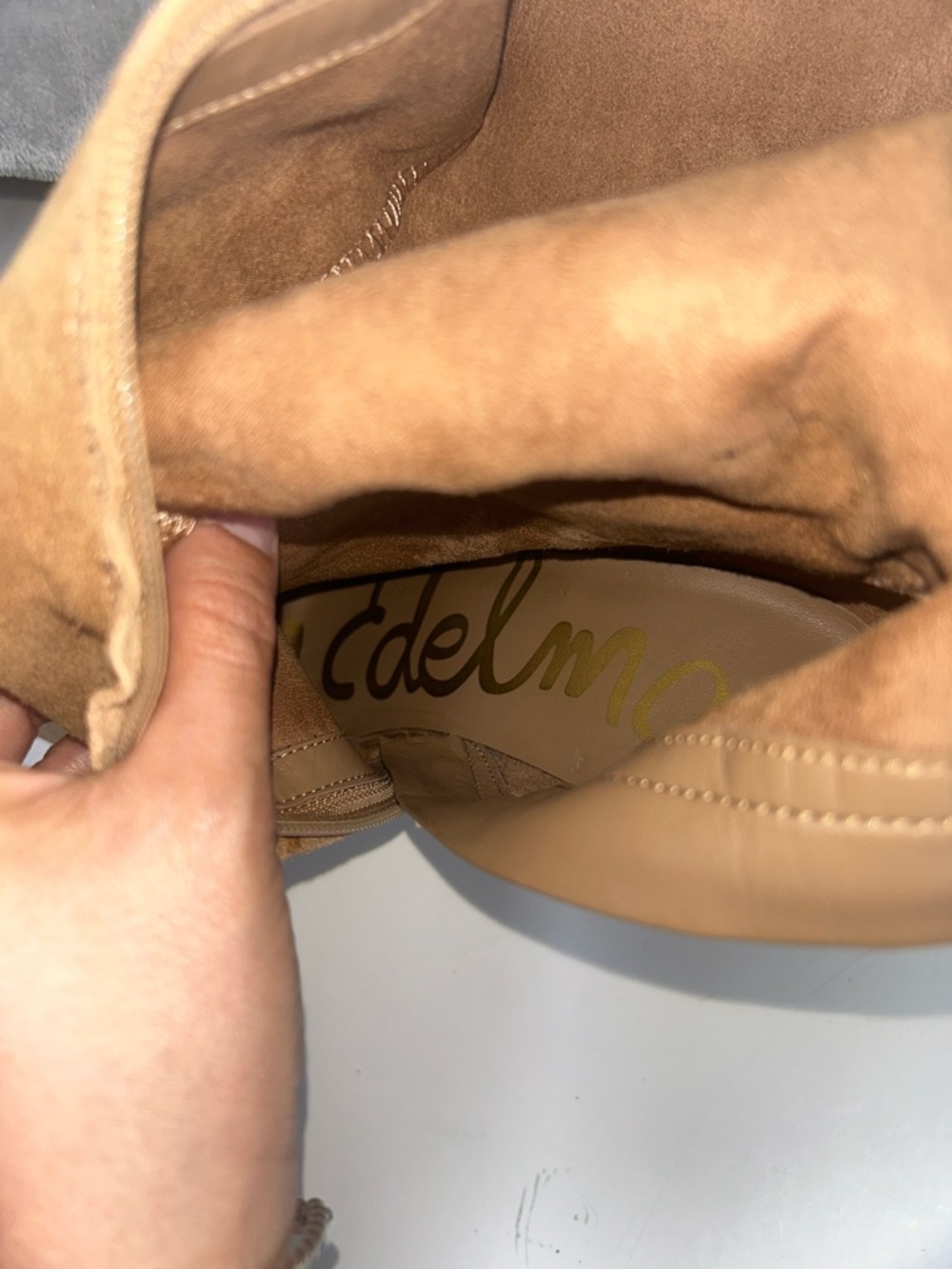 Sam Edelman bohemian Camellia Over-the-Knee Suede Boot in Cognac Tan - Picture 14 of 16